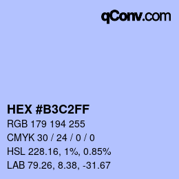Color code: HEX #B3C2FF | qconv.com