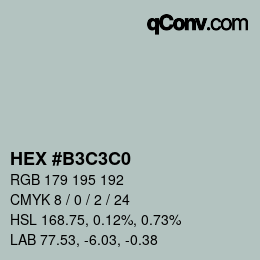 Color code: HEX #B3C3C0 | qconv.com