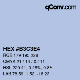 Color code: HEX #B3C3E4 | qconv.com