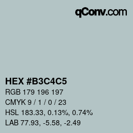 Color code: HEX #B3C4C5 | qconv.com