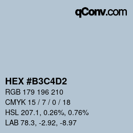 Color code: HEX #B3C4D2 | qconv.com