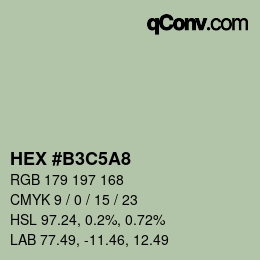 Color code: HEX #B3C5A8 | qconv.com