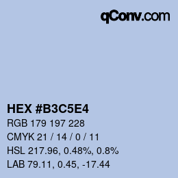 カラーコード: HEX #B3C5E4 | qconv.com