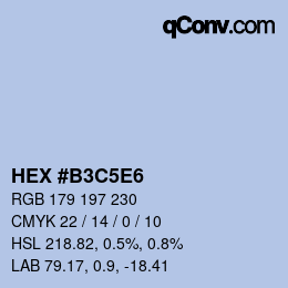 Color code: HEX #B3C5E6 | qconv.com