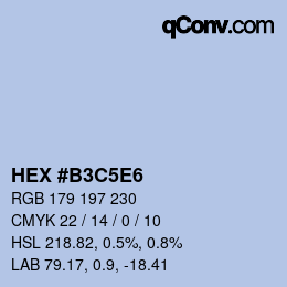 カラーコード: HEX #B3C5E6 | qconv.com