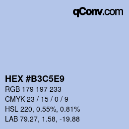 Color code: HEX #B3C5E9 | qconv.com