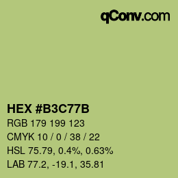 Color code: HEX #B3C77B | qconv.com