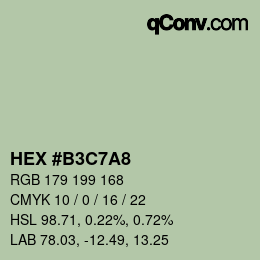 Color code: HEX #B3C7A8 | qconv.com