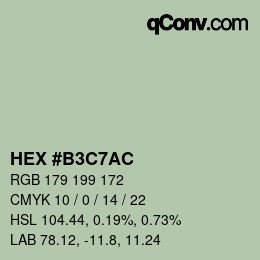 Color code: HEX #B3C7AC | qconv.com