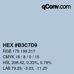 Color code: HEX #B3C7D9 | qconv.com
