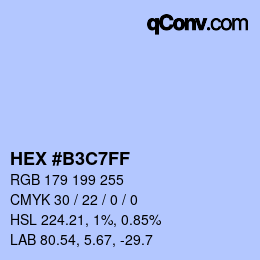 Color code: HEX #B3C7FF | qconv.com