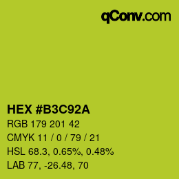 Color code: HEX #B3C92A | qconv.com