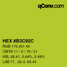 Color code: HEX #B3C92C | qconv.com