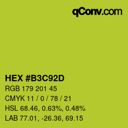 Color code: HEX #B3C92D | qconv.com