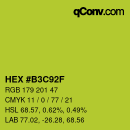 Color code: HEX #B3C92F | qconv.com