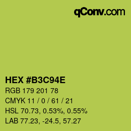 Color code: HEX #B3C94E | qconv.com