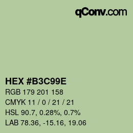 Color code: HEX #B3C99E | qconv.com