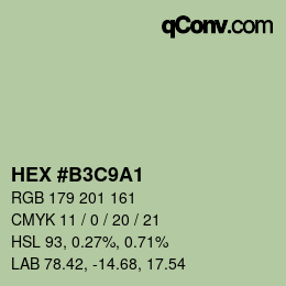 Color code: HEX #B3C9A1 | qconv.com