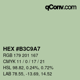 Farbcode: HEX #B3C9A7 | qconv.com