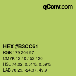 Código de color: HEX #B3CC61 | qconv.com