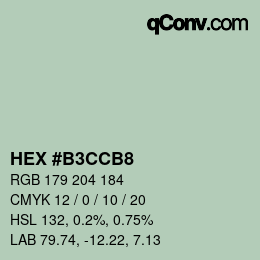 Farbcode: HEX #B3CCB8 | qconv.com