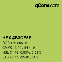 Color code: HEX #B3CE5E | qconv.com