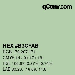 カラーコード: HEX #B3CFAB | qconv.com