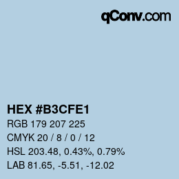 Farbcode: HEX #B3CFE1 | qconv.com