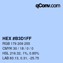 Color code: HEX #B3D1FF | qconv.com