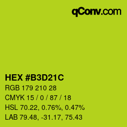 Color code: HEX #B3D21C | qconv.com