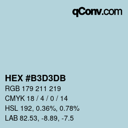 Farbcode: HEX #B3D3DB | qconv.com