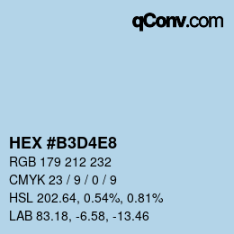 Código de color: HEX #B3D4E8 | qconv.com