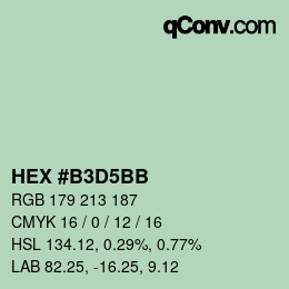 Color code: HEX #B3D5BB | qconv.com