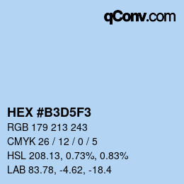 Color code: HEX #B3D5F3 | qconv.com