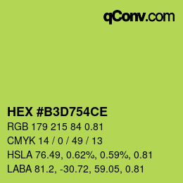 Farbcode: HEX #B3D754CE | qconv.com