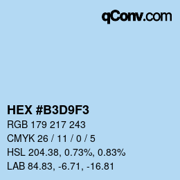 Farbcode: HEX #B3D9F3 | qconv.com