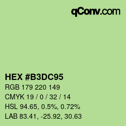 Farbcode: HEX #B3DC95 | qconv.com