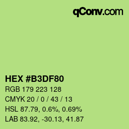 Color code: HEX #B3DF80 | qconv.com