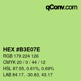 Color code: HEX #B3E07E | qconv.com