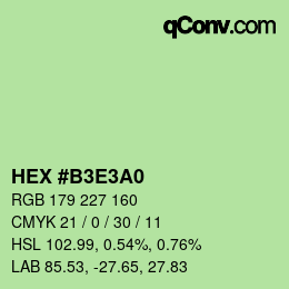 Color code: HEX #B3E3A0 | qconv.com