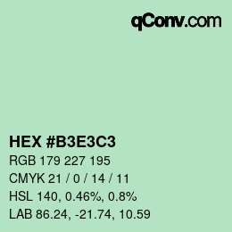 Color code: HEX #B3E3C3 | qconv.com