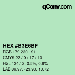 Farbcode: HEX #B3E6BF | qconv.com