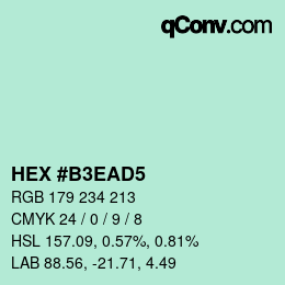Color code: HEX #B3EAD5 | qconv.com