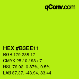 Color code: HEX #B3EE11 | qconv.com