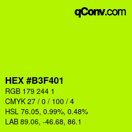 Color code: HEX #B3F401 | qconv.com