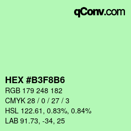Color code: HEX #B3F8B6 | qconv.com
