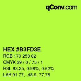 Color code: HEX #B3FD3E | qconv.com