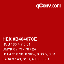 Color code: HEX #B40407CE | qconv.com
