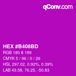 Color code: HEX #B408BD | qconv.com