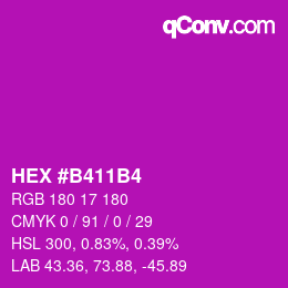 Color code: HEX #B411B4 | qconv.com